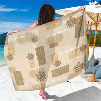 Vintage Lapita Sarong Iconic Double Face Pattern Beige