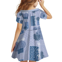Vintage Lapita Family Matching Tank Maxi Dress and Hawaiian Shirt Iconic Double Face Pattern Blue LT05 - Polynesian Pride