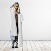 Vintage Lapita Hooded Blanket Iconic Double Face Pattern Blue