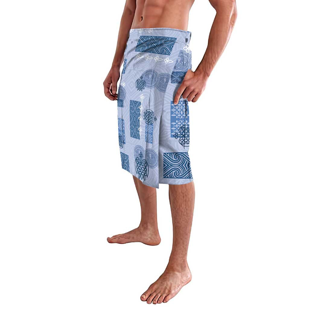 Vintage Lapita Lavalava Iconic Double Face Pattern Blue