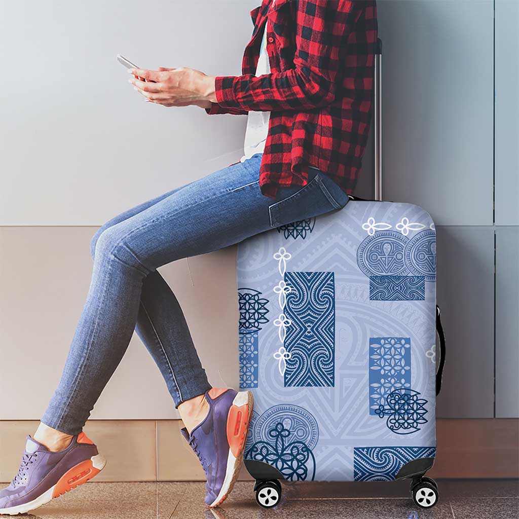 Vintage Lapita Luggage Cover Iconic Double Face Pattern Blue