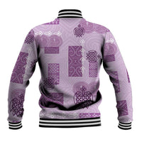 Vintage Lapita Baseball Jacket Iconic Double Face Pattern Violet