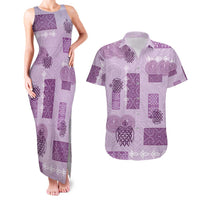 Vintage Lapita Couples Matching Tank Maxi Dress and Hawaiian Shirt Iconic Double Face Pattern Violet LT05 Violet - Polynesian Pride
