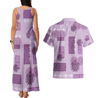 Vintage Lapita Couples Matching Tank Maxi Dress and Hawaiian Shirt Iconic Double Face Pattern Violet LT05 - Polynesian Pride