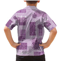 Vintage Lapita Family Matching Mermaid Dress and Hawaiian Shirt Iconic Double Face Pattern Violet LT05 - Polynesian Pride