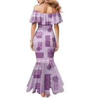 Vintage Lapita Family Matching Mermaid Dress and Hawaiian Shirt Iconic Double Face Pattern Violet LT05 - Polynesian Pride