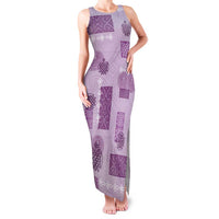 Vintage Lapita Family Matching Tank Maxi Dress and Hawaiian Shirt Iconic Double Face Pattern Violet LT05 Mom's Dress Violet - Polynesian Pride
