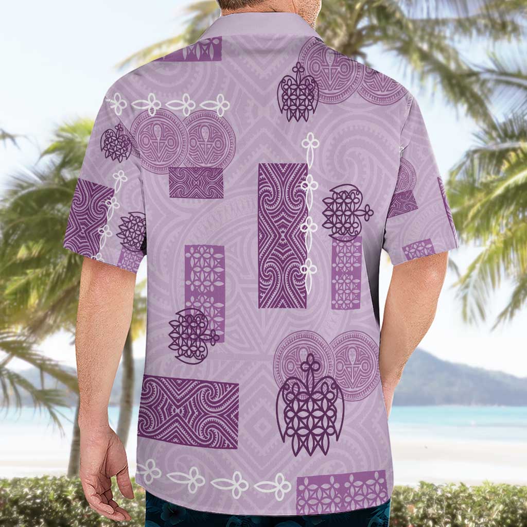 Vintage Lapita Hawaiian Shirt Iconic Double Face Pattern Violet