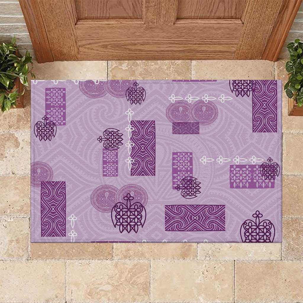 Vintage Lapita Rubber Doormat Iconic Double Face Pattern Violet