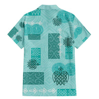 Vintage Lapita Family Matching Mermaid Dress and Hawaiian Shirt Iconic Double Face Pattern Turquoise LT05 - Polynesian Pride