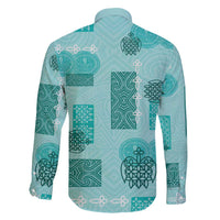 Vintage Lapita Family Matching Short Sleeve Bodycon Dress and Hawaiian Shirt Iconic Double Face Pattern Turquoise LT05 - Polynesian Pride