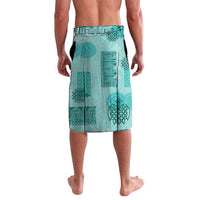 Vintage Lapita Lavalava Iconic Double Face Pattern Turquoise LT05