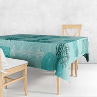 Vintage Lapita Tablecloth Iconic Double Face Pattern Turquoise