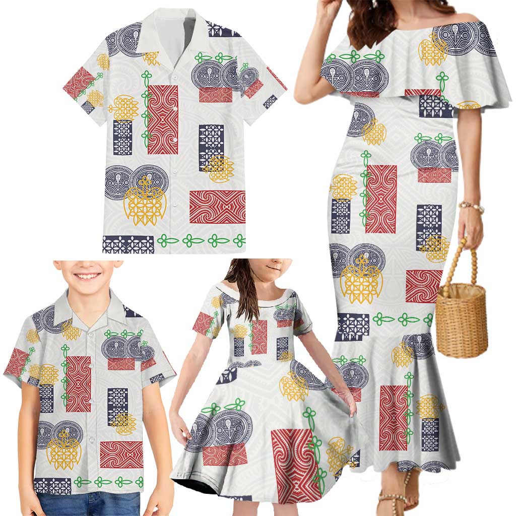 Vintage Lapita Family Matching Mermaid Dress and Hawaiian Shirt Iconic Double Face Pattern LT05 - Polynesian Pride