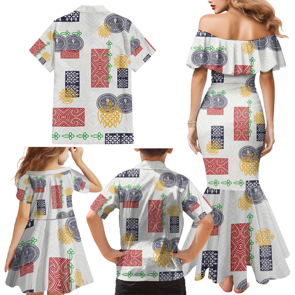 Vintage Lapita Family Matching Mermaid Dress and Hawaiian Shirt Iconic Double Face Pattern LT05 - Polynesian Pride
