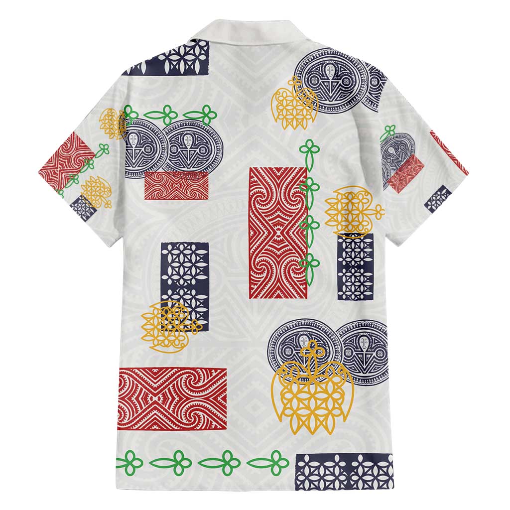 Vintage Lapita Family Matching Off Shoulder Short Dress and Hawaiian Shirt Iconic Double Face Pattern
