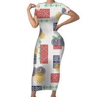 Vintage Lapita Family Matching Short Sleeve Bodycon Dress and Hawaiian Shirt Iconic Double Face Pattern LT05 Mom's Dress Colorful - Polynesian Pride