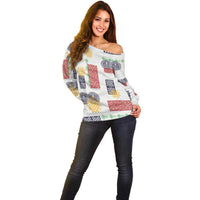 Vintage Lapita Off Shoulder Sweater Iconic Double Face Pattern