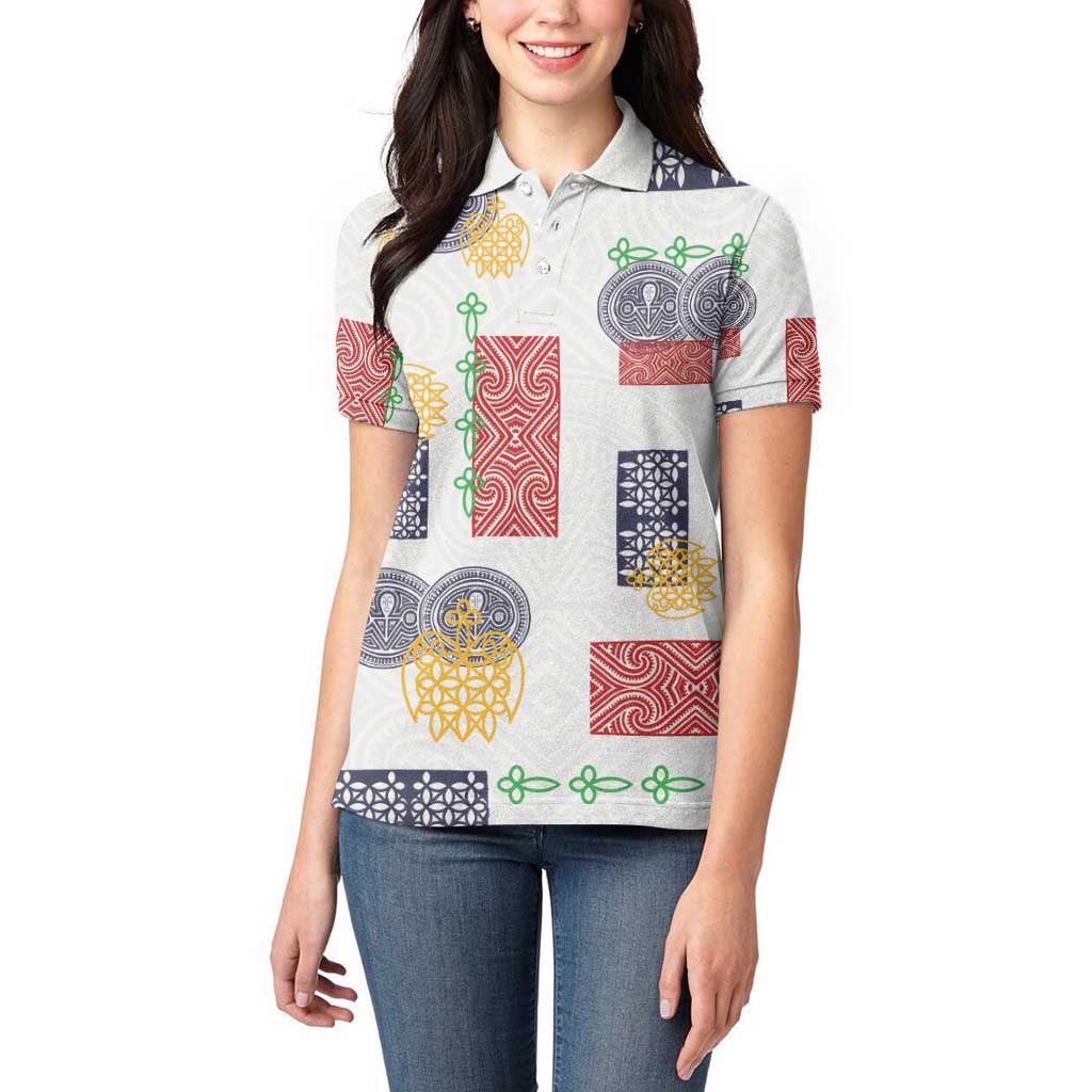 Vintage Lapita Women Polo Shirt Iconic Double Face Pattern