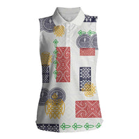 Vintage Lapita Women Sleeveless Polo Shirt Iconic Double Face Pattern LT05 Female Colorful - Polynesian Pride