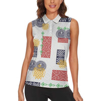 Vintage Lapita Women Sleeveless Polo Shirt Iconic Double Face Pattern LT05 - Polynesian Pride