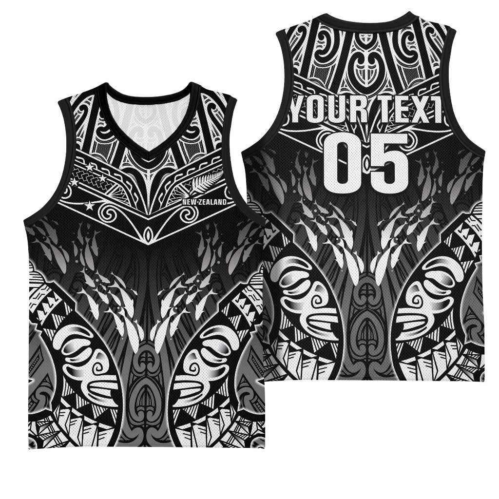 Custom New Zealand Fishing Basketball Jersey Aotearoa Maori Koru LT05 - Polynesian Pride