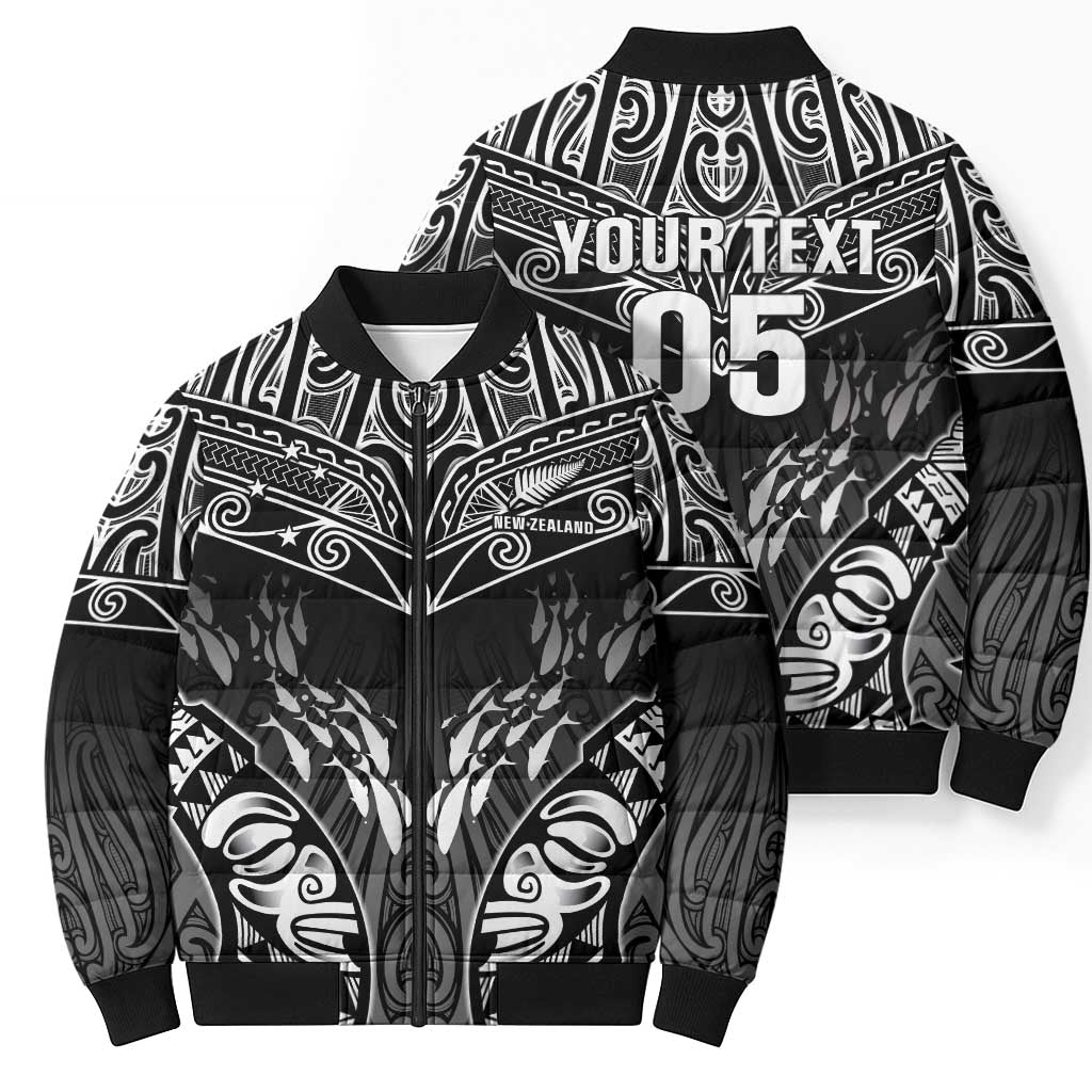 Custom New Zealand Fishing Bomber Puffer Jacket Aotearoa Maori Koru - Polynesian Pride