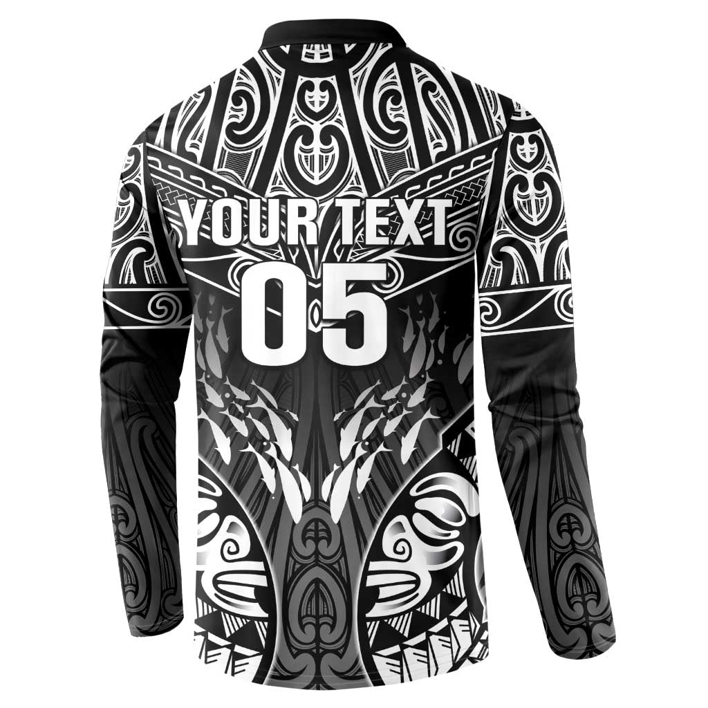 Custom New Zealand Fishing Button Sweatshirt Aotearoa Maori Koru LT05 - Polynesian Pride