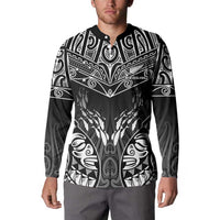 Custom New Zealand Fishing Button Sweatshirt Aotearoa Maori Koru LT05 - Polynesian Pride