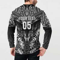 Custom New Zealand Fishing Button Sweatshirt Aotearoa Maori Koru LT05 - Polynesian Pride