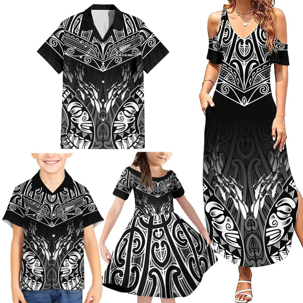 Custom New Zealand Fishing Family Matching Summer Maxi Dress and Hawaiian Shirt Aotearoa Maori Koru LT05 - Polynesian Pride