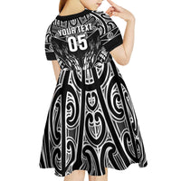 Custom New Zealand Fishing Kid Short Sleeve Dress Aotearoa Maori Koru LT05 - Polynesian Pride