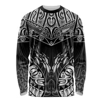 Custom New Zealand Fishing Long Sleeve Shirt Aotearoa Maori Koru LT05 Unisex Black - Polynesian Pride