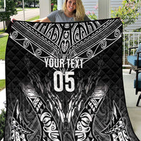 Custom New Zealand Fishing Quilt Aotearoa Maori Koru LT05 Black - Polynesian Pride