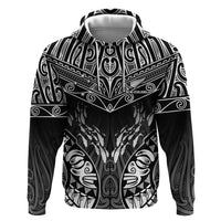 Custom New Zealand Fishing Zip Hoodie Aotearoa Maori Koru LT05 Pullover Hoodie Black - Polynesian Pride