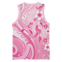Personalised Memorial Pink Breast Cancer Awareness Basketball Jersey Plumeria Floral Tribal Pattern LT05 - Polynesian Pride