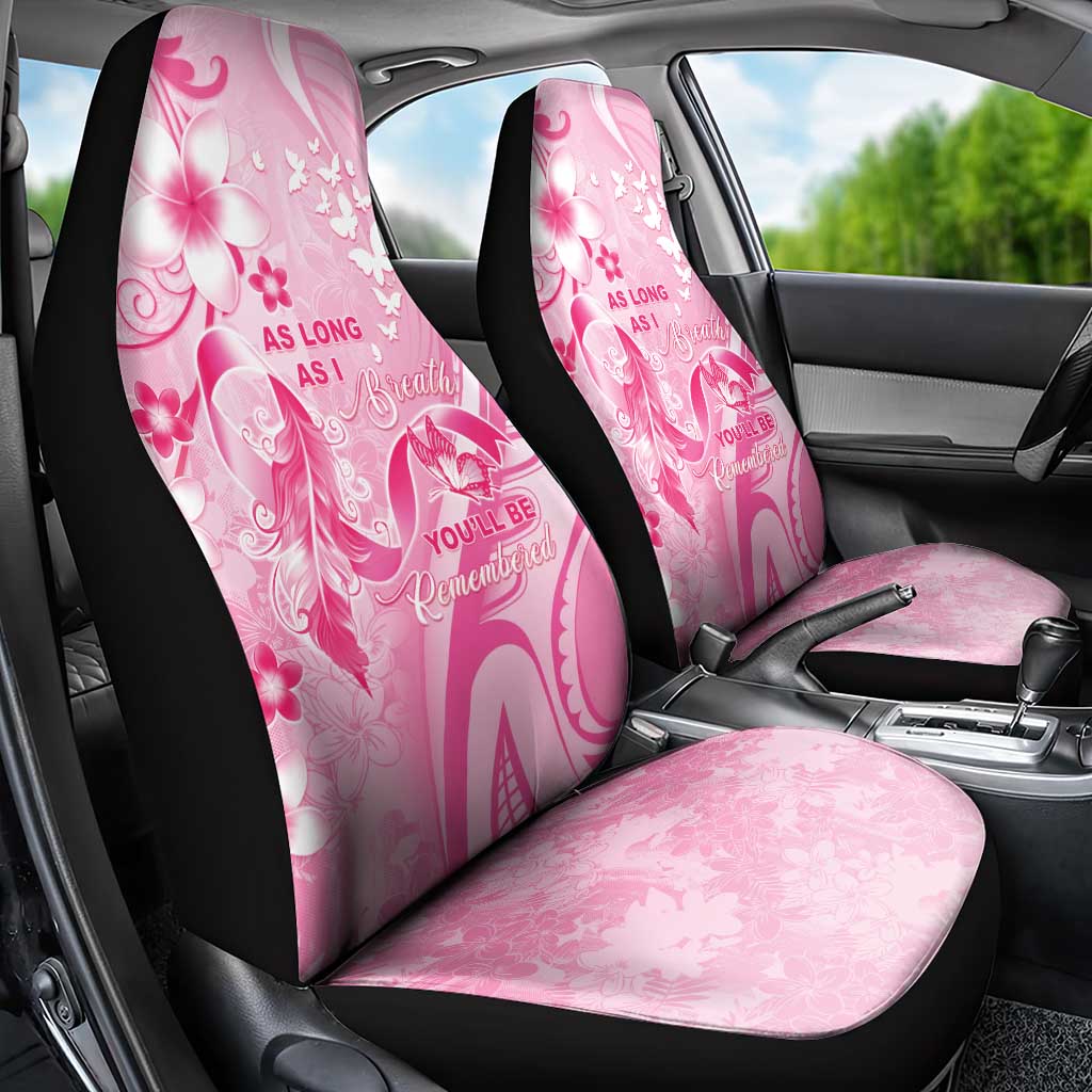 Memorial Pink Breast Cancer Awareness Car Seat Cover Plumeria Floral Tribal Pattern LT05 - Polynesian Pride