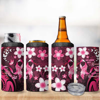 Personalised Memorial Breast Cancer Awareness 4 in 1 Can Cooler Tumbler Plumeria Floral Tribal Pattern LT05 - Polynesian Pride