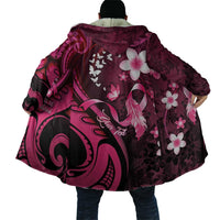 Personalised Memorial Breast Cancer Awareness Cloak Plumeria Floral Tribal Pattern - Polynesian Pride