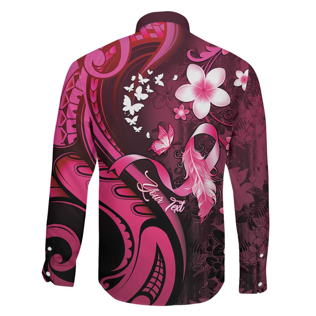 Personalised Memorial Breast Cancer Awareness Family Matching Short Sleeve Bodycon Dress and Hawaiian Shirt Plumeria Floral Tribal Pattern LT05 - Polynesian Pride