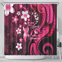 Memorial Breast Cancer Awareness Shower Curtain Plumeria Floral Tribal Pattern LT05 - Polynesian Pride