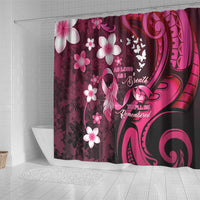 Memorial Breast Cancer Awareness Shower Curtain Plumeria Floral Tribal Pattern LT05 - Polynesian Pride