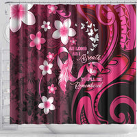 Memorial Breast Cancer Awareness Shower Curtain Plumeria Floral Tribal Pattern LT05 - Polynesian Pride