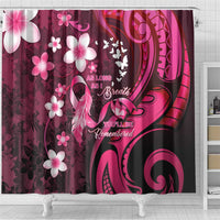 Memorial Breast Cancer Awareness Shower Curtain Plumeria Floral Tribal Pattern LT05 - Polynesian Pride