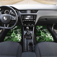 Hawaii Ukulele Car Mats Polynesian Pattern Mix Hibiscus Green Version