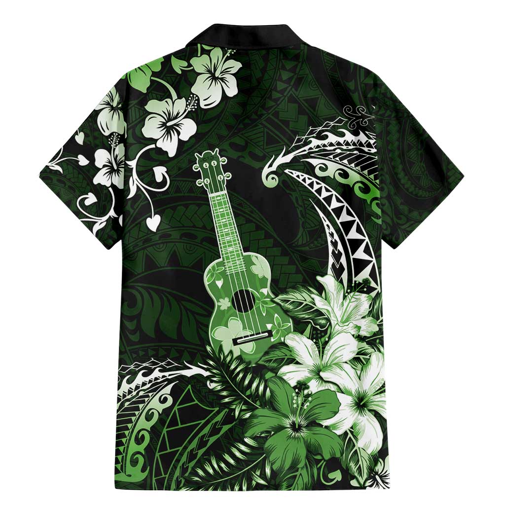 Hawaii Ukulele Family Matching Mermaid Dress and Hawaiian Shirt Polynesian Pattern Mix Hibiscus Green Version LT05 - Polynesian Pride