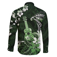 Hawaii Ukulele Family Matching Mermaid Dress and Hawaiian Shirt Polynesian Pattern Mix Hibiscus Green Version LT05 - Polynesian Pride