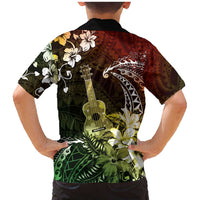 Hawaii Ukulele Family Matching Mermaid Dress and Hawaiian Shirt Polynesian Pattern Mix Hibiscus Reggae Version LT05 - Polynesian Pride