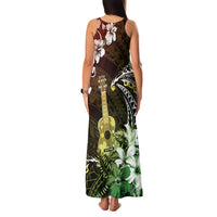 Hawaii Ukulele Family Matching Tank Maxi Dress and Hawaiian Shirt Polynesian Pattern Mix Hibiscus Reggae Version LT05