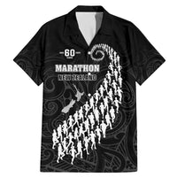 Custom New Zealand Marathon Family Matching Mermaid Dress and Hawaiian Shirt Maori Style LT05 Dad's Shirt - Short Sleeve Black - Polynesian Pride
